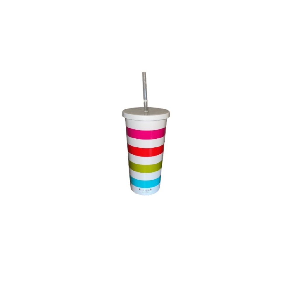 Kate Spade Multicoloured Striped Plastic Tumbler